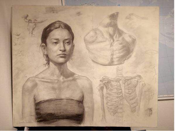 Anatomia artistica e disegno dal vero. — Studio di corpo umano