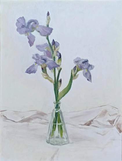 Studio dal vero tra i fiori del giardino. — Iris Fiorentino